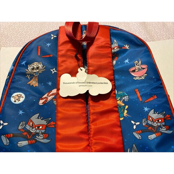 Epic Cat Ninja Children's School Backpack Bag Blue & Red NEW - Picture 3 of 5